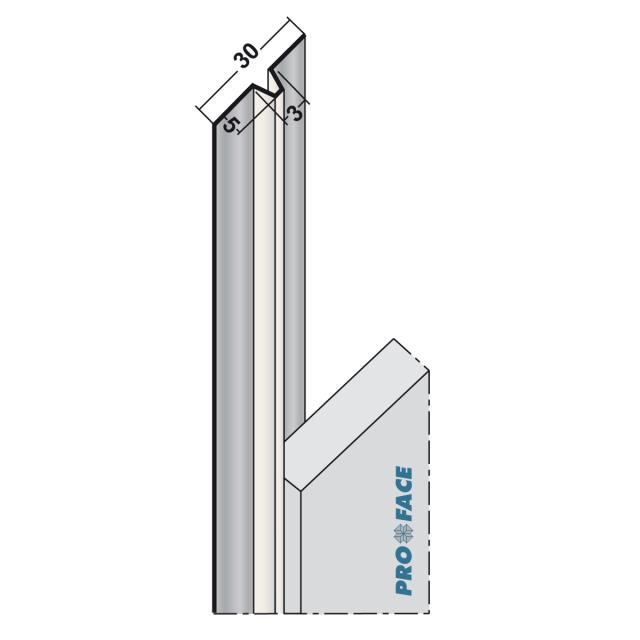 Proface -YOIN-V AABL aluminium zwart L= 6000mm - V50S-AABL600
