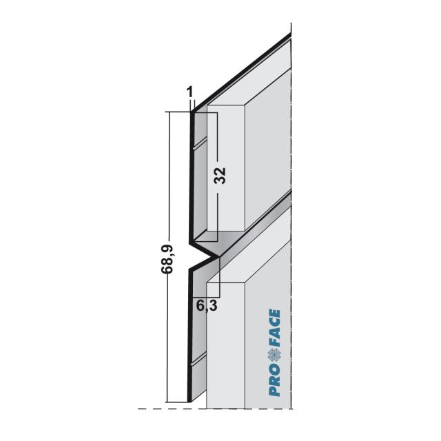 Proface -YOIN-V ARAL aluminium RAL L= 3055mm - V60V-ARAL305