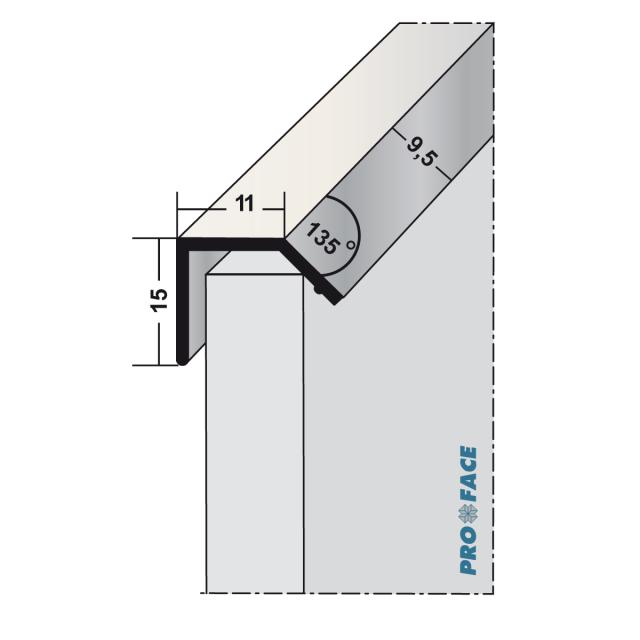 Proface -WATEX ABL aluminium zwart L= 3055mm - WT110-ABL305