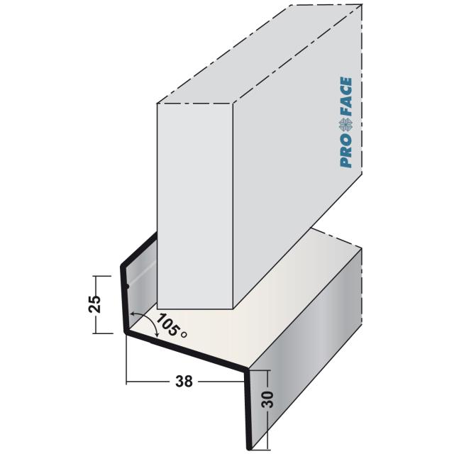 Proface -WATEX aluminium geanodiseerd geeloxeerd L= 6000mm - WT380-AA600