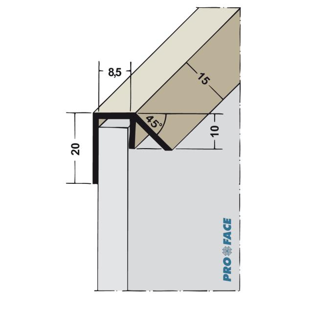 Proface -WATEX P hard pvc zwart L= 2500mm - WT85-PBL250