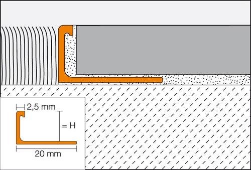 SCHIENE-Basic-ABS aluminium L= 2500mm - ABS125-2.50