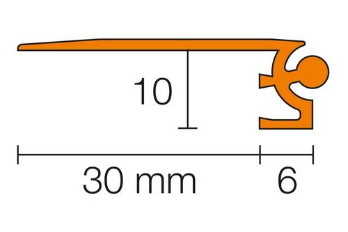 DILEX-AEVTS aluminium geanodiseerd L= 3000mm - AEVTS100-2.50