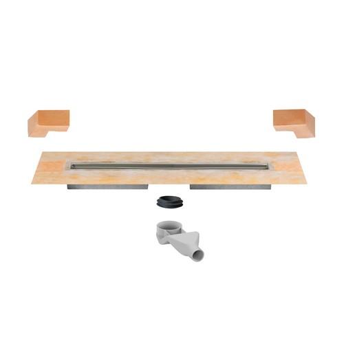 KERDI-LINE-F set RVS lijnafvoergoot met stankafsluiter - KLF40GE80