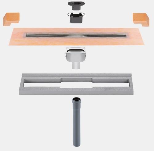 KERDI-LINE-V set roestvaststalen lijnafvoergoot - KLV50GE170