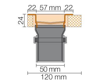 KERDI-LINE-V set roestvaststalen lijnafvoergoot - KLV50GSE100