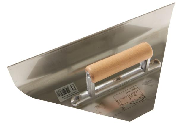 Vloerhoekspaan RVS (91-EF) afgeschuind Radius 30 mm houtgrip