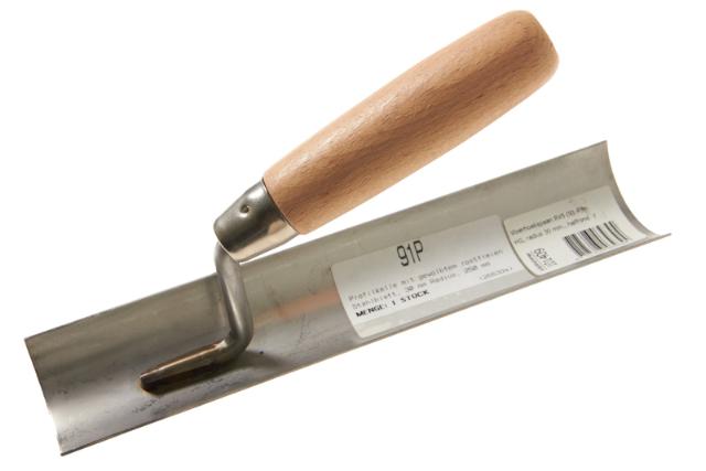 Vloerhoekspaan RVS (91-P) halfrond Radius 30 mm houtgrip