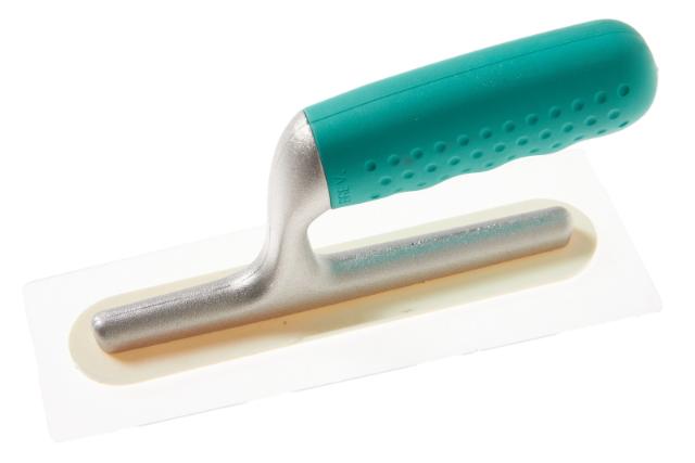 Plasticspaan Transparant blad groen Softgrip 200x65/75 mm