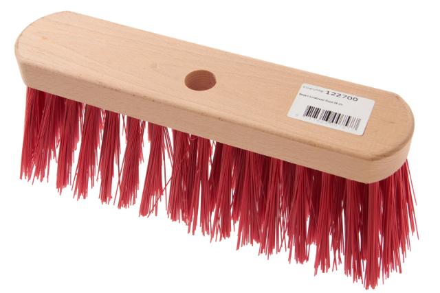 Bezem kunstvezel rood 28 cm