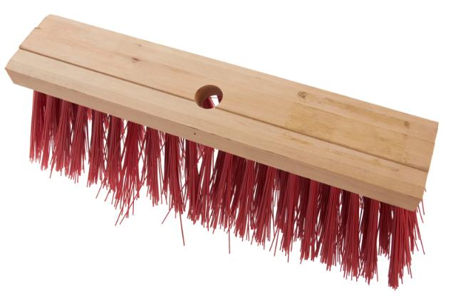Bezem kunstvezel rood 40 cm