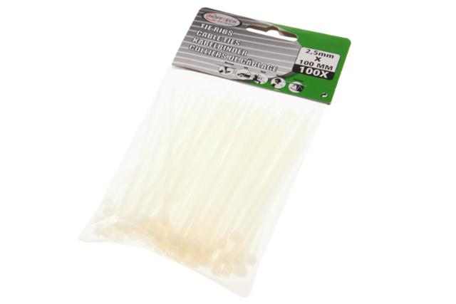 TY-Raps 2,5x100 mm wit doos 100 st