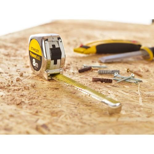 Rolbandmaat Powerlock 8 mtr Stanley Tools