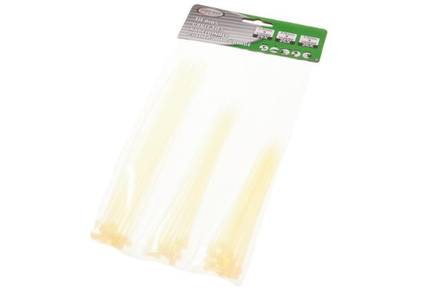 TY-Raps per set 3 types wit 2,5x120, 2,5x150, 3,0x200 mm 75 st