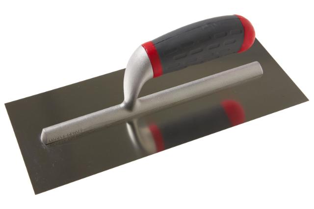 Pleisterspaan LP 280x120 mm RVS, grijs/rood handvat