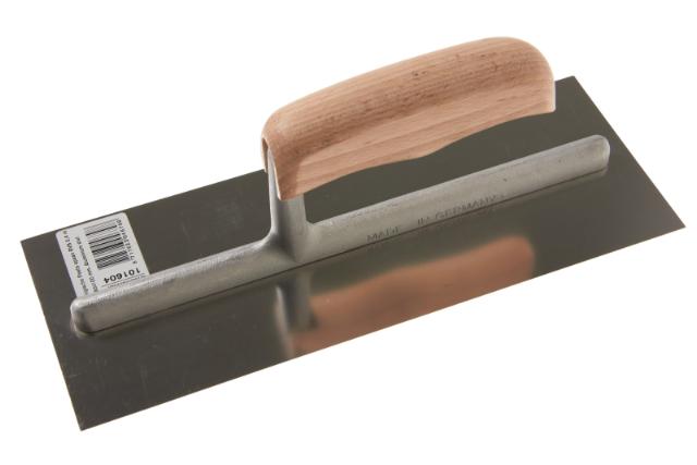 Belgische Poets spaan RVS 0,4 mm HG 260x100 mm Aluminium stut, Houtgreep