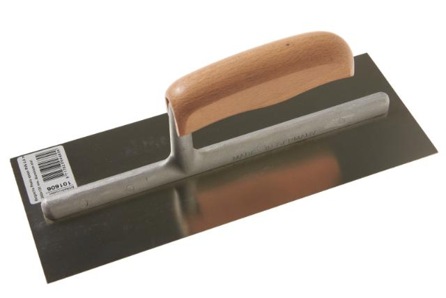 Belgische Poets spaan RVS 0,6 mm HG 260x100 mm Aluminium stut, Houtgreep