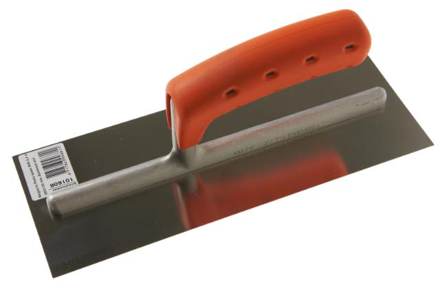 Belgische Poets spaan RVS 0,4 mm OG 260x100 mm Aluminium stut, Oranjegreep