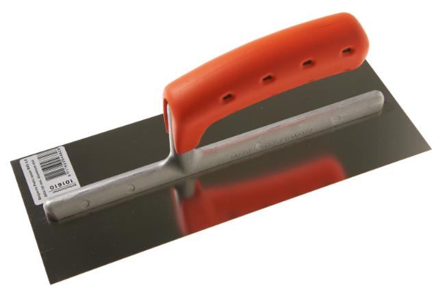 Belgische Poets spaan RVS 0,6 mm OG 260x100 mm Aluminium stut, Oranjegreep
