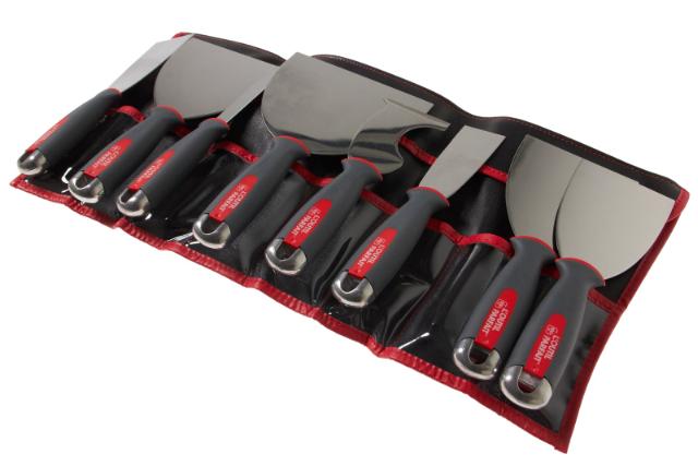 Plamuurmessen set LP RVS in tas 2, 4, 6, 8, 10, 12 en 15 cm incl. multi-mes