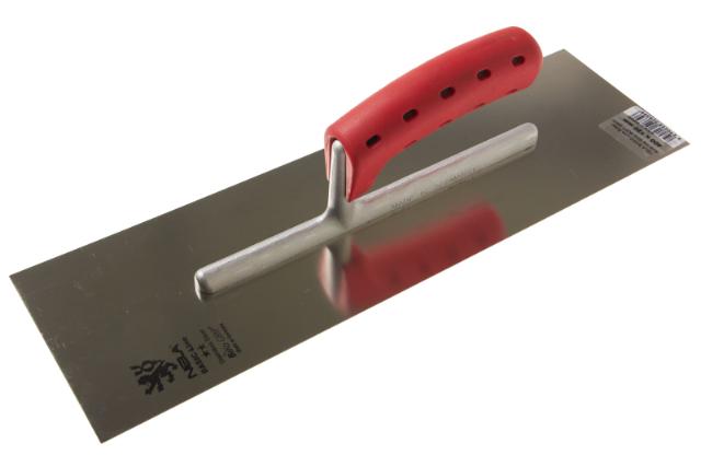 NELA BASIC-Line Spaan 400x120 mm RVS met rode BiKo SOFT handgreep