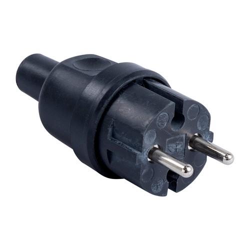Rubber stekker 2p zwart